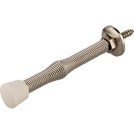 Hardware Resources 3" Nickel Spring Door Stop with Rubber Tip DS05-NI
